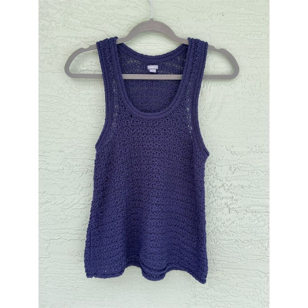 Aerie Women's Blue Crochet Tank Top Standard Size M Summer Casual Camisole